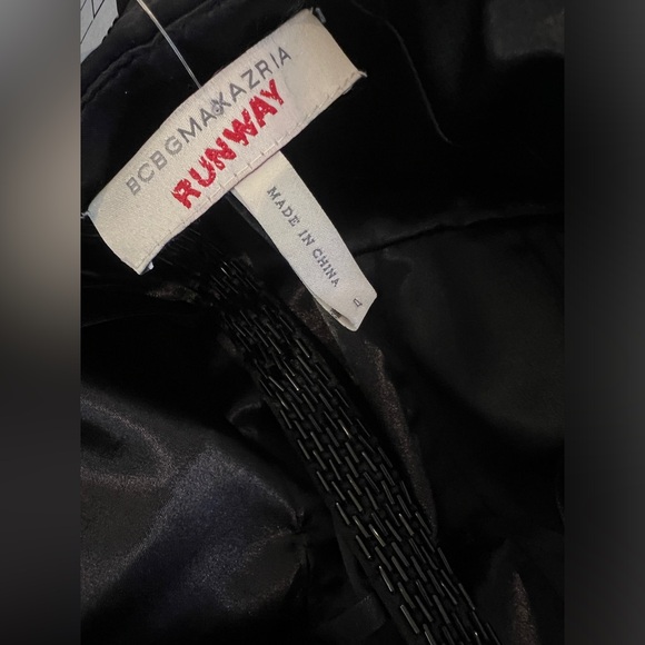 BCBG black Bead Embellished Silk Dress - Picture 8 of 8